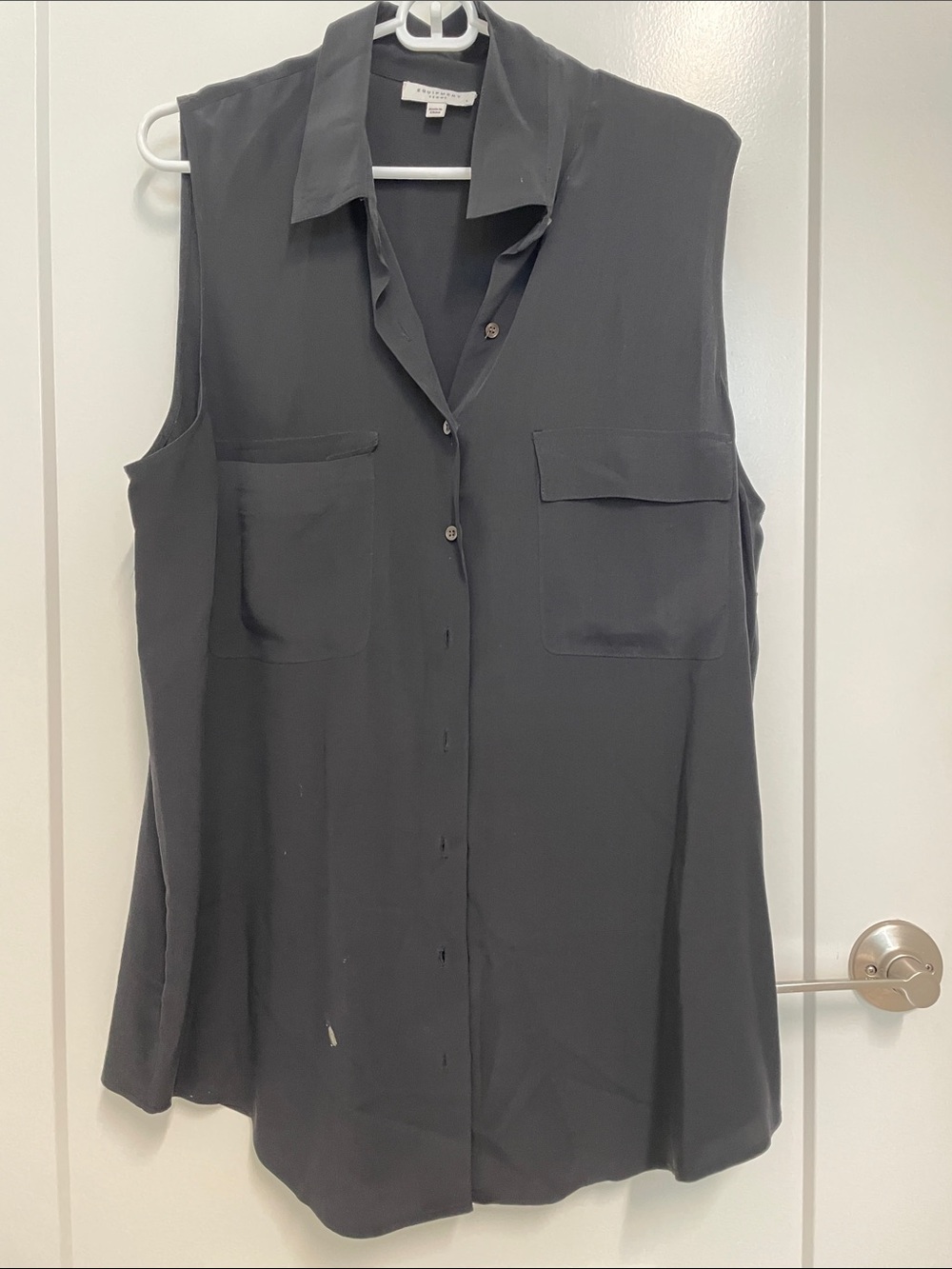 Equipment Sleeveless Button-Down Shirt - Black